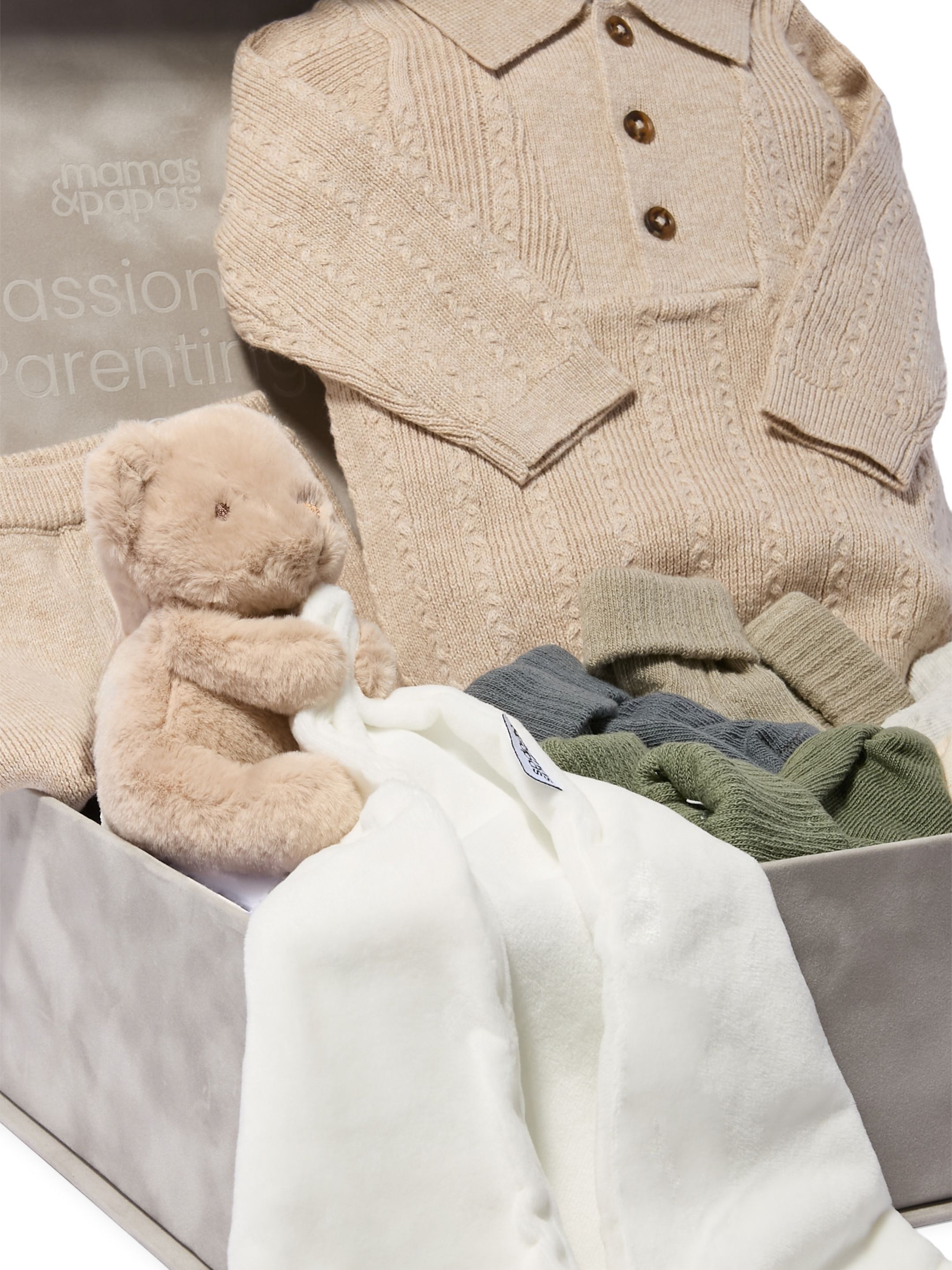 2-Piece Knit Set Baby Gift Set with Socks & Bear Comforter image number 2